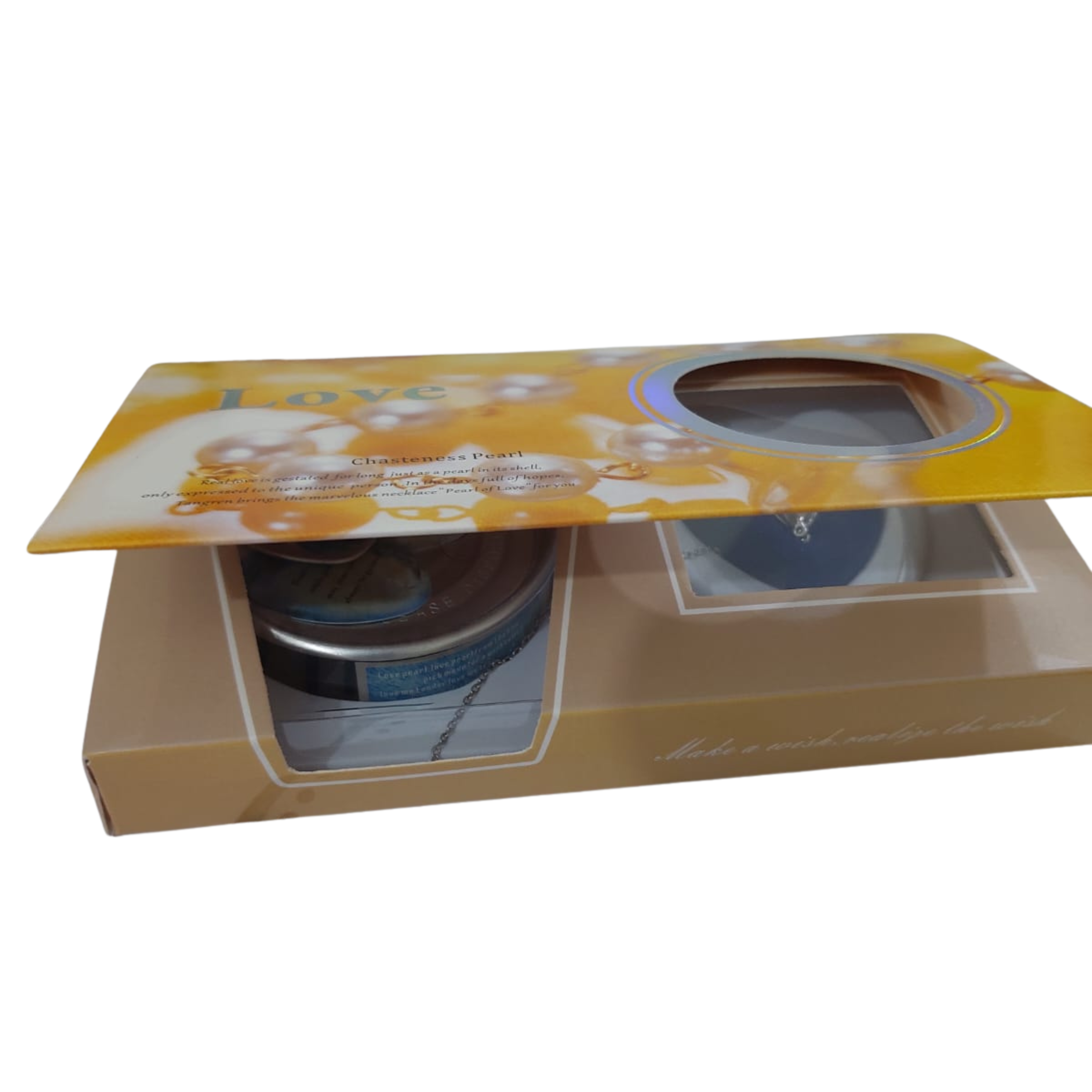 Love Pearl Necklace Gift Box (Yellow Premium - নেকলেস সেট)